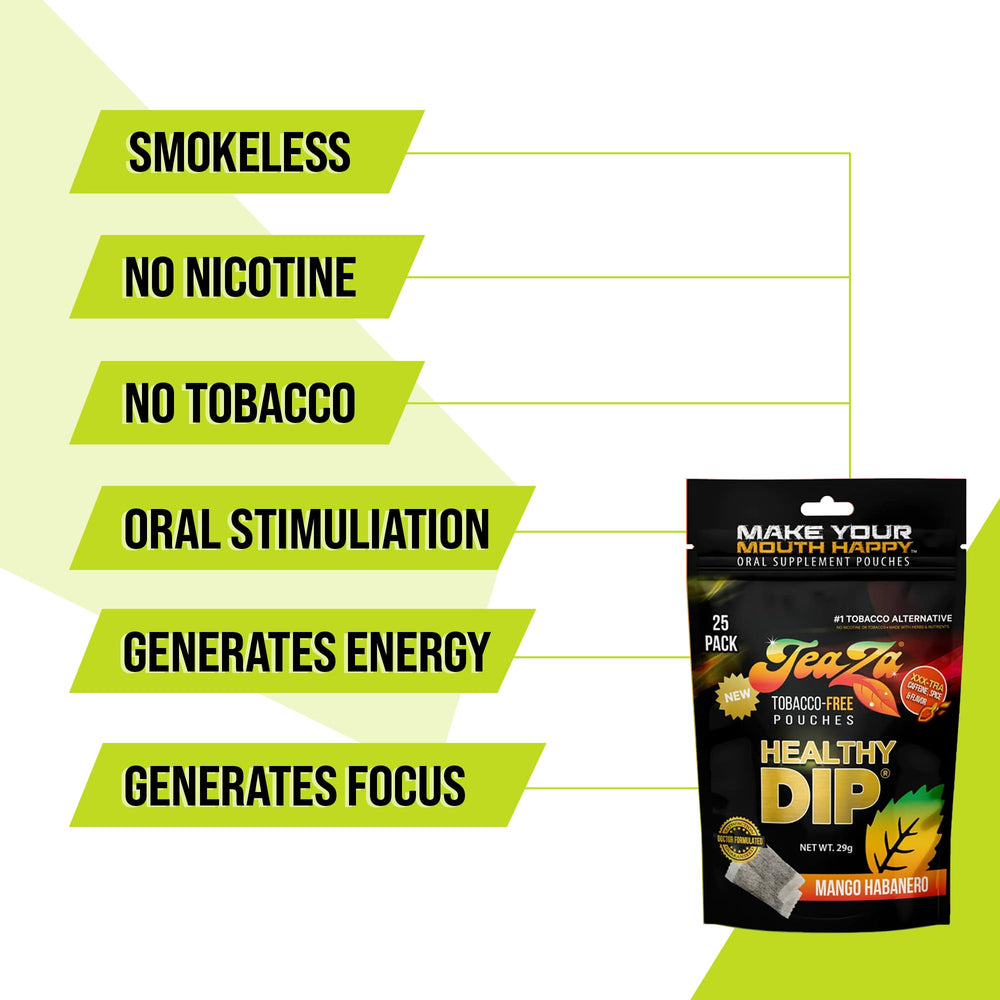TeaZa Mango Habanero open pack showing convenient pouch for on-the-go