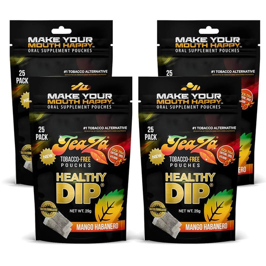 TeaZa Mango Habanero energy pouches pack with tropical flavor and bold hint