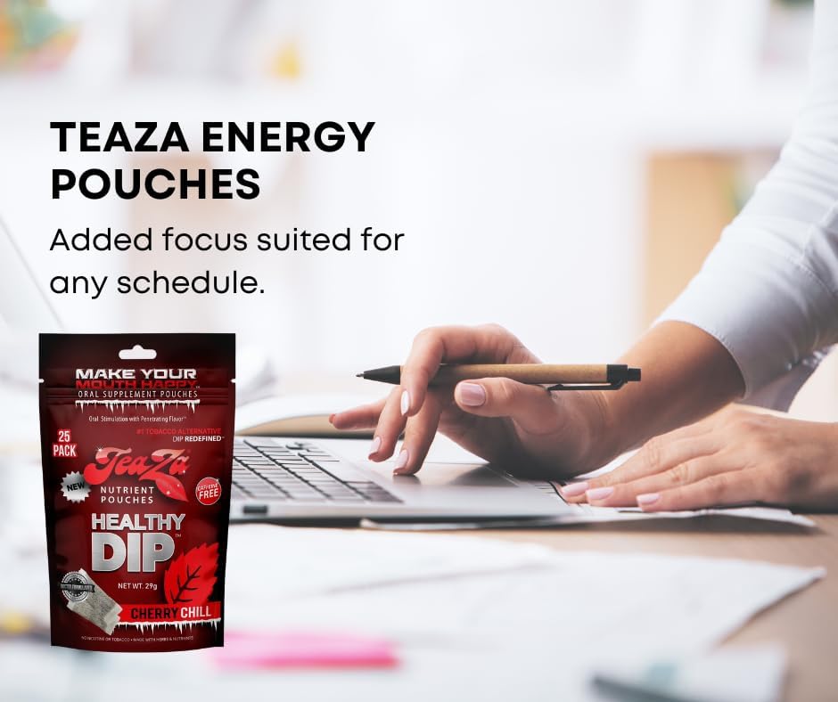 TeaZa Energy Pouches ready for on-the-go use and quick satisfaction