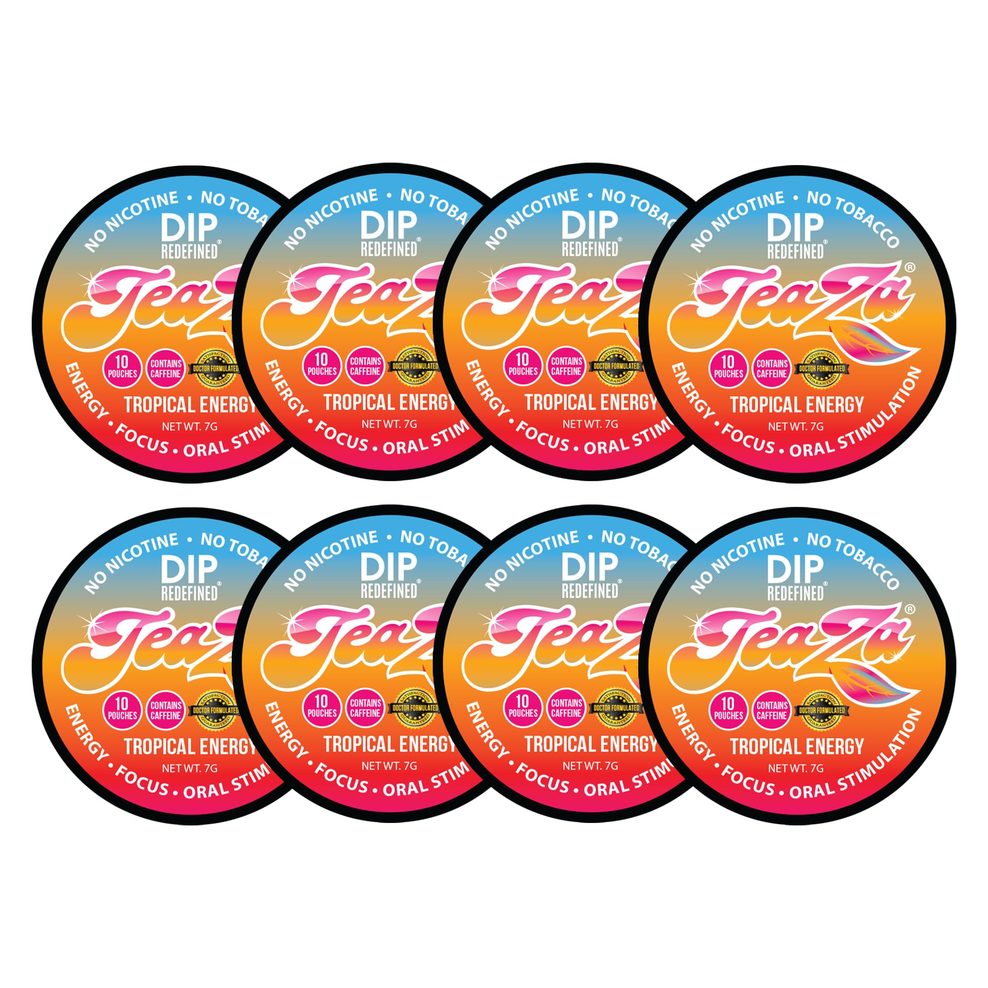 TeaZa Energy Pouches Tropical Pineapple Mango Citrus pack boosts energy without tobacco