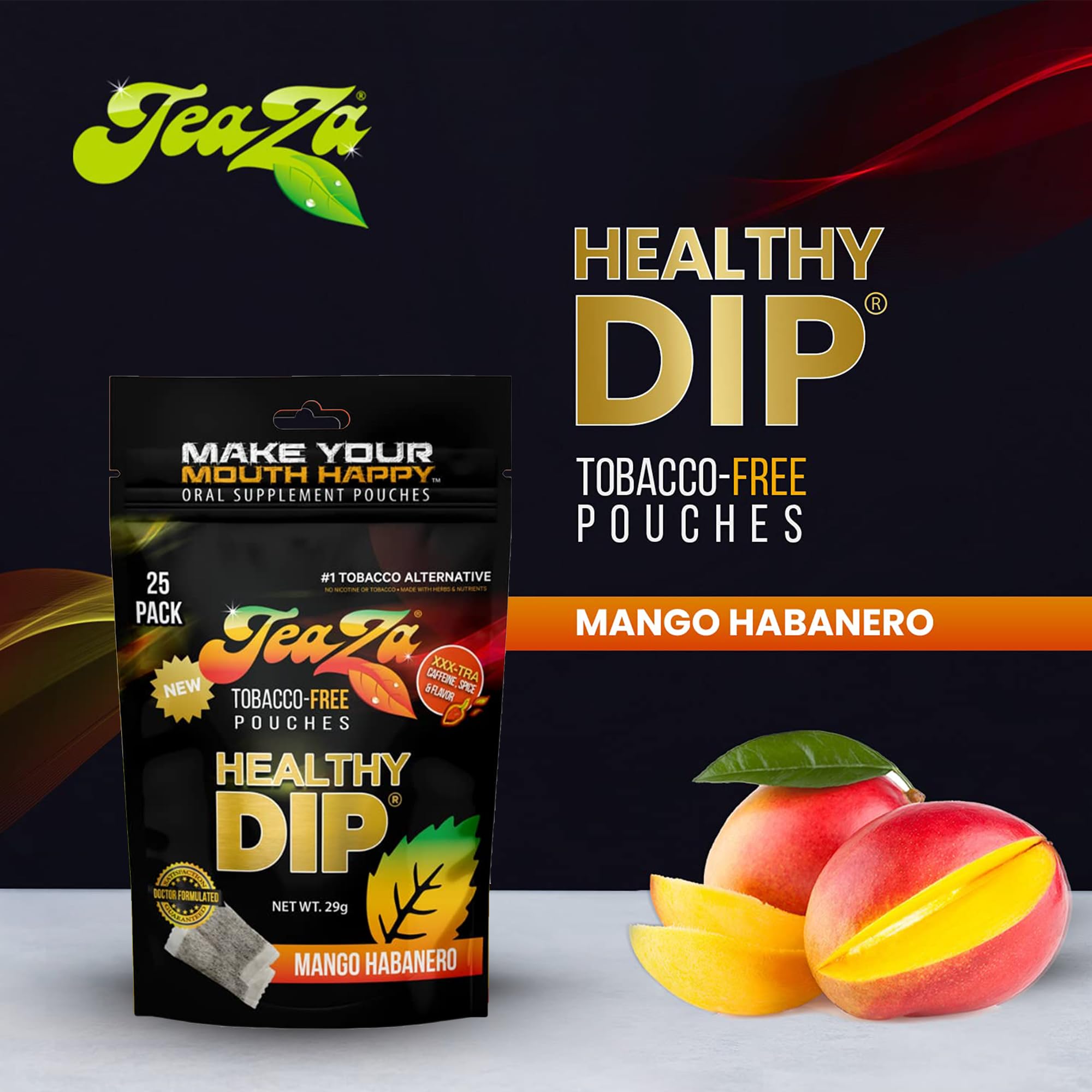 TeaZa Mango Habanero usage mockup for quick flavor sip