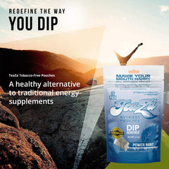 TeaZa Energy Power Mint on a shelf display for quick purchase