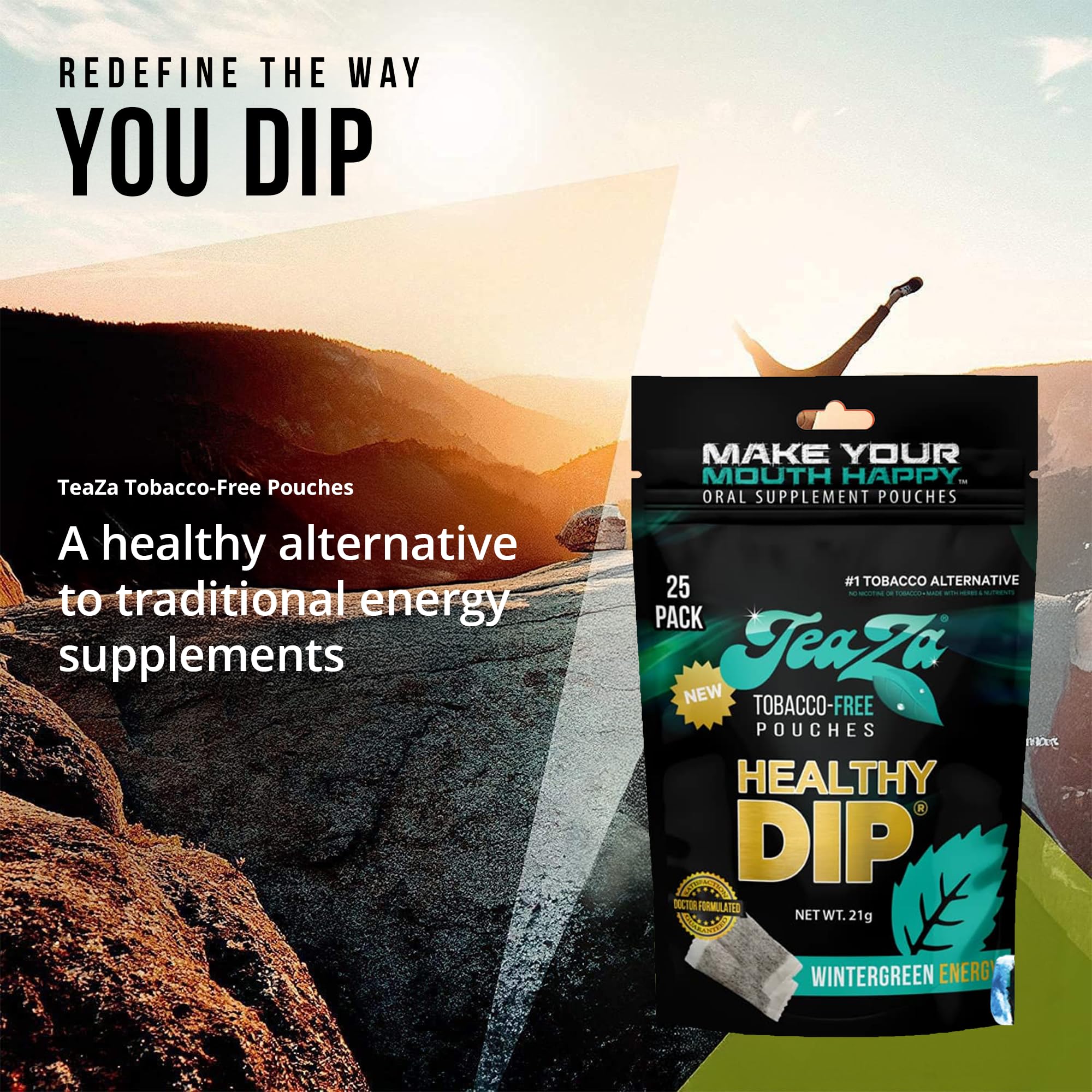 Peppermint leaf visuals convey fresh breath and cooling flavor.