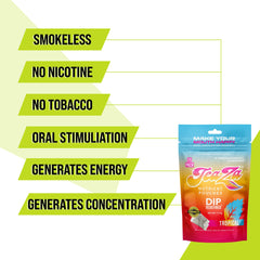 TeaZa Tropical Flavor pack back reveals vegan and gluten-free features.