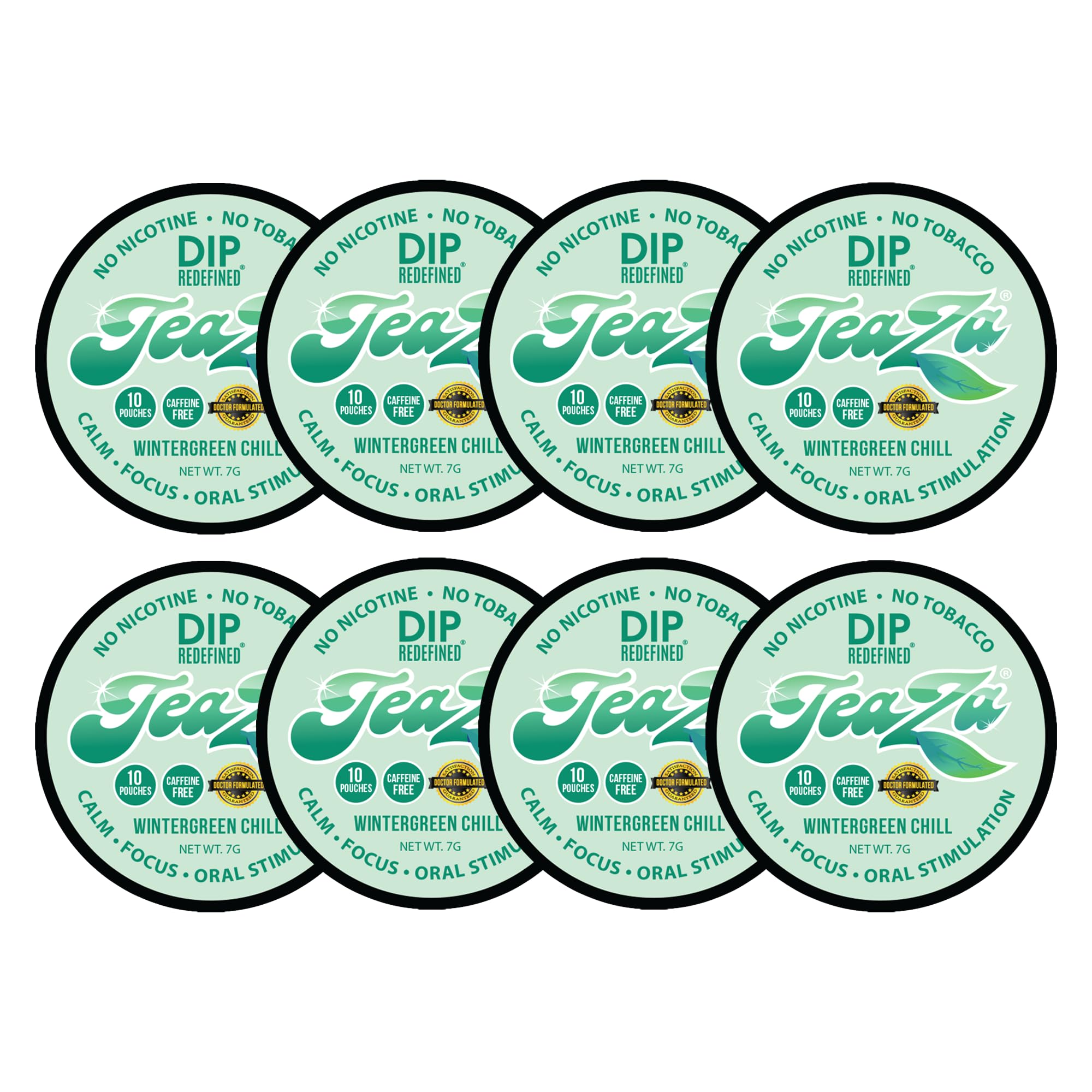 TeaZa Wintergreen Chill energy pouch in hand for a refreshing break