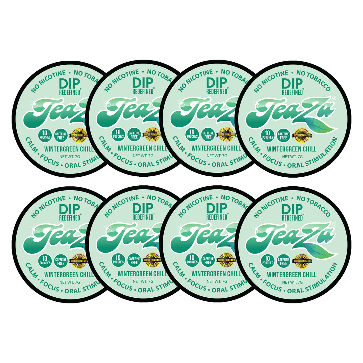 TeaZa Wintergreen Chill energy pouch in hand for a refreshing break