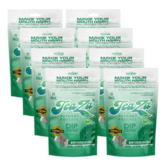 TeaZa Wintergreen Chill packaging close-up highlights a caffeine-free herbal energy option