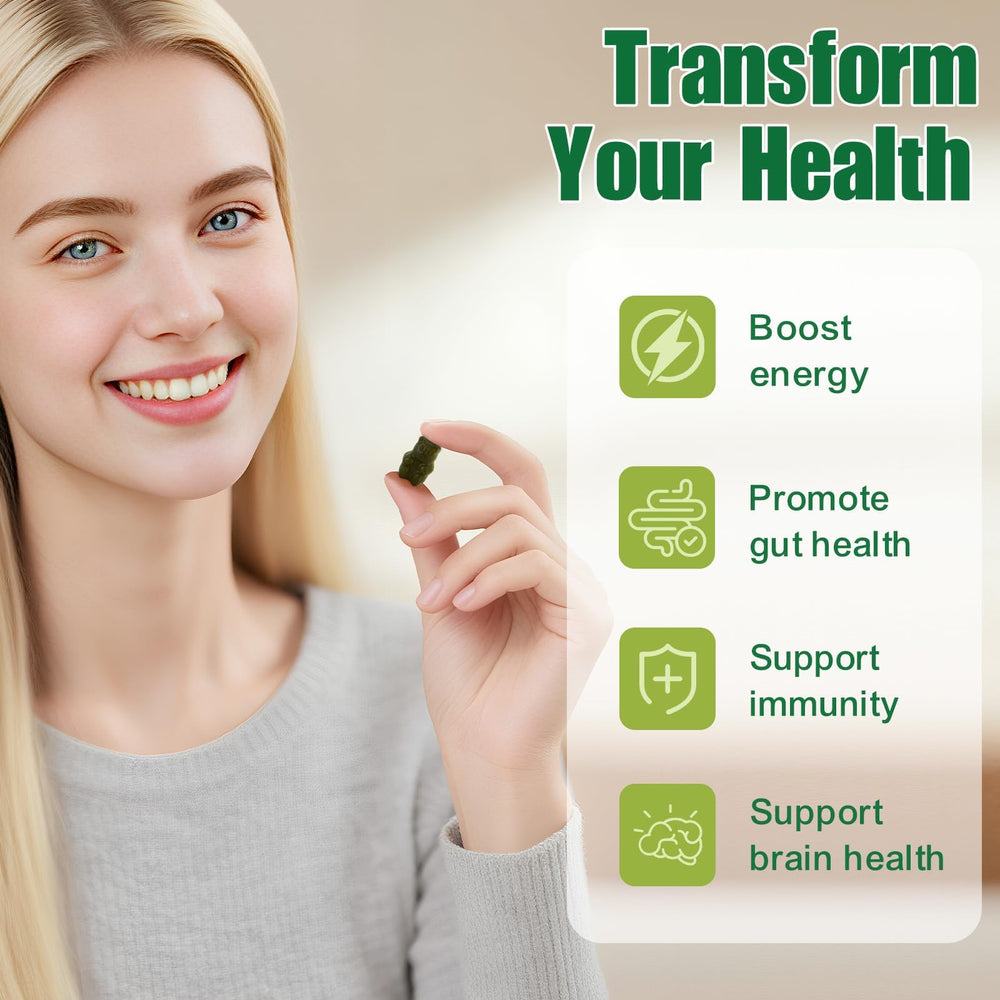 Tecepec Greens Daily Gummies ingredients featuring spirulina and chlorella for greens