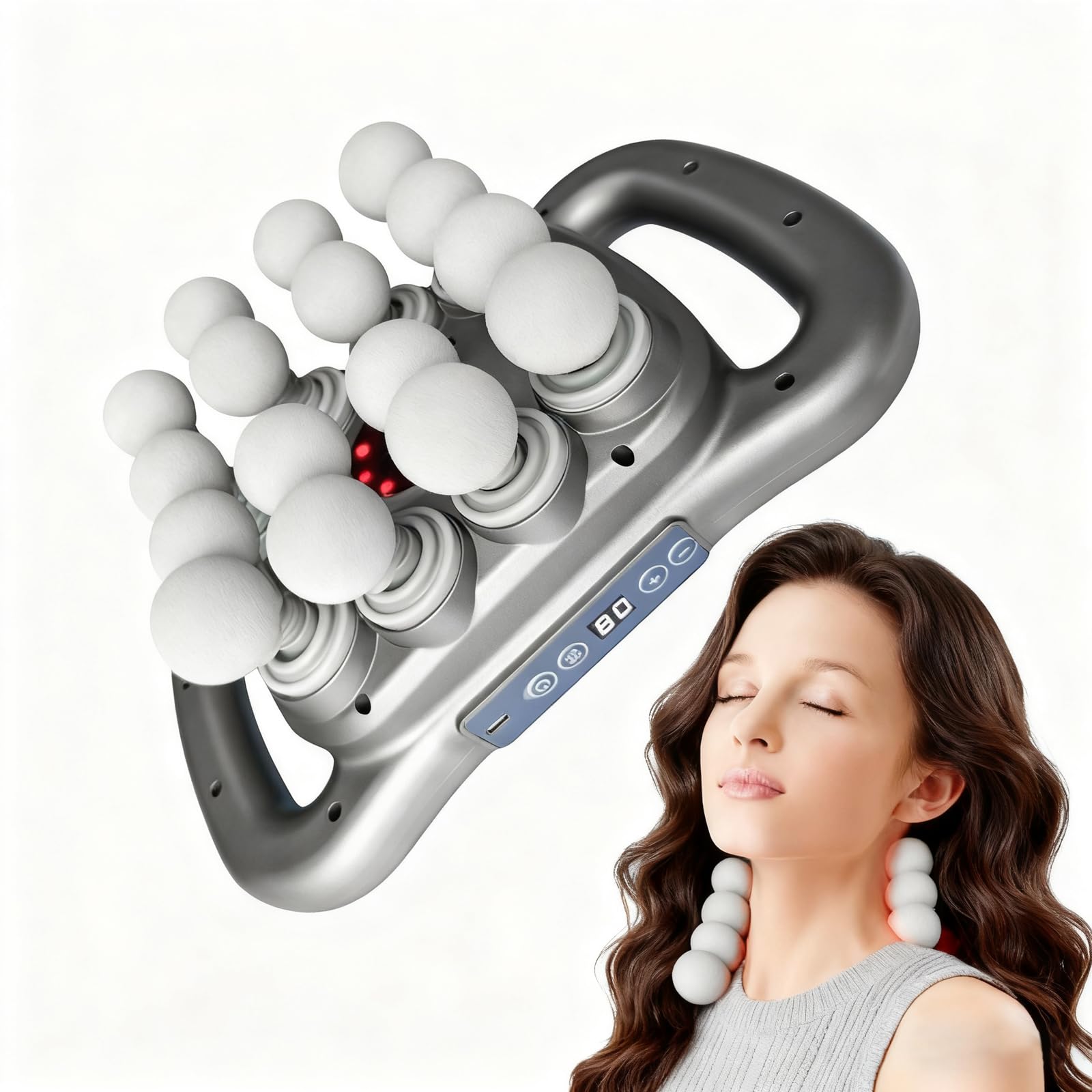Technohom massage gun with 16 heads targets full-body muscle relief