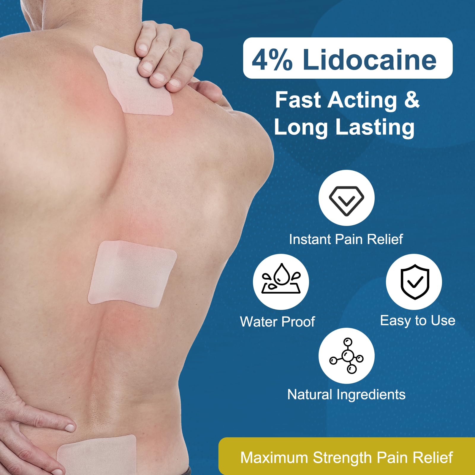 Teemofe Lidocaine Patch knee-area targets joint pain.