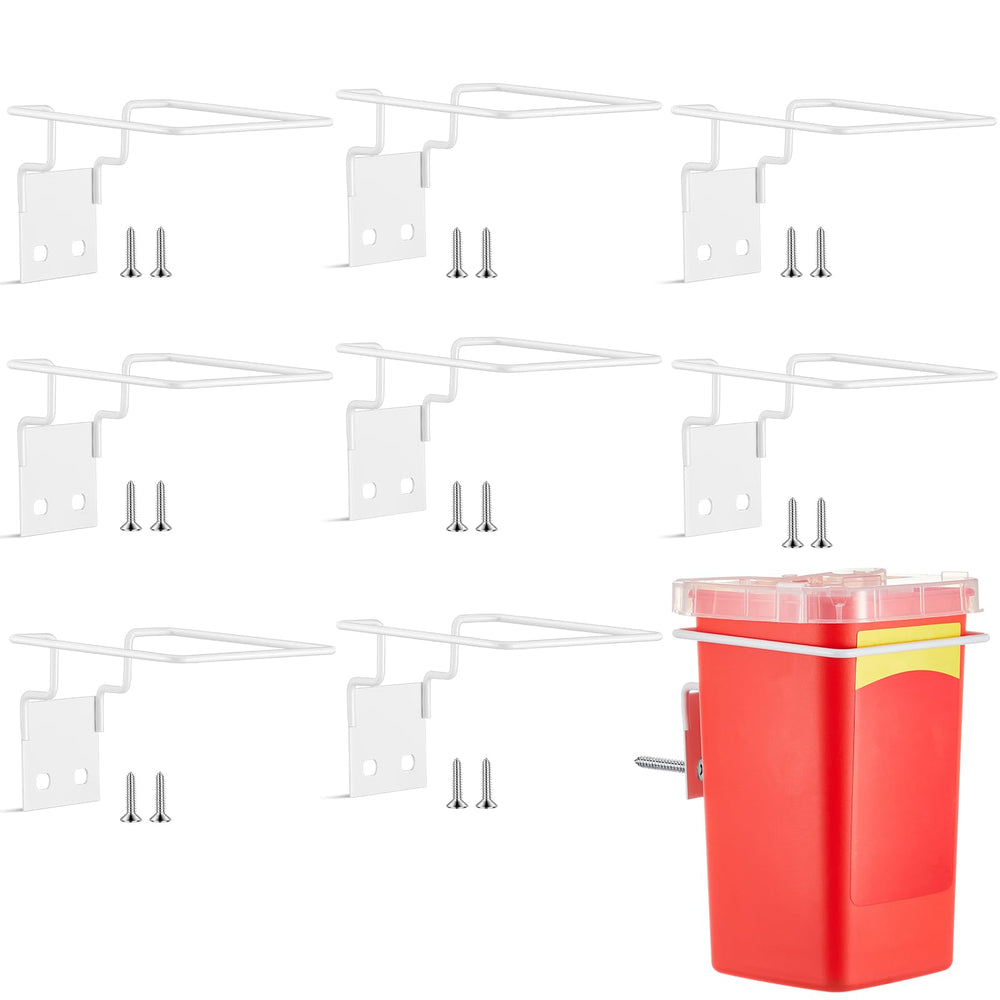 Teenyyou 8-set wall mount brackets package for tidy, space-saving sharps storage in clinics.