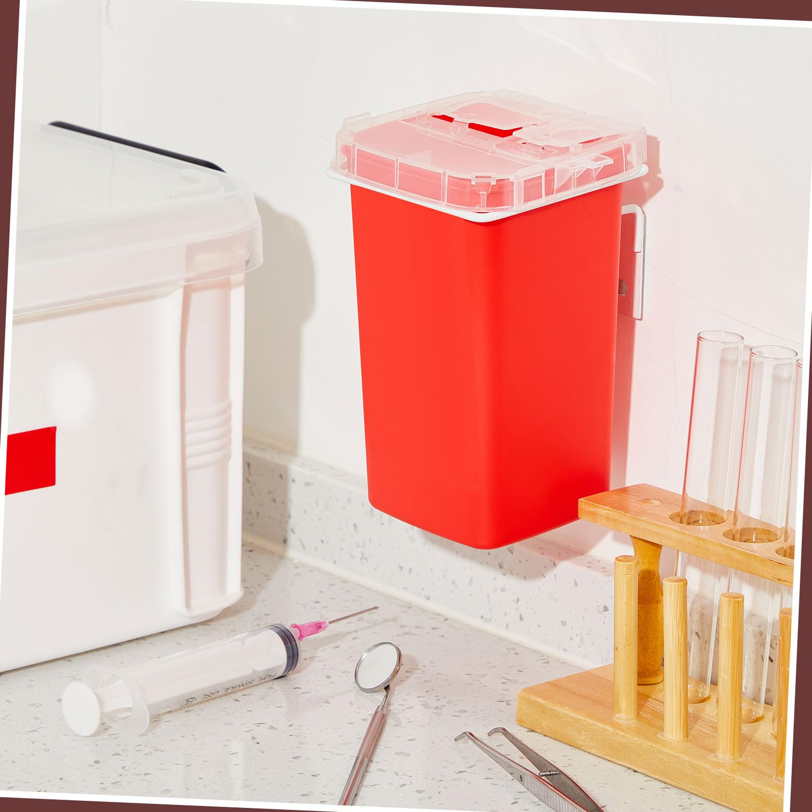 Teenyyou safe workspace setup reduces clutter and keeps containers upright.