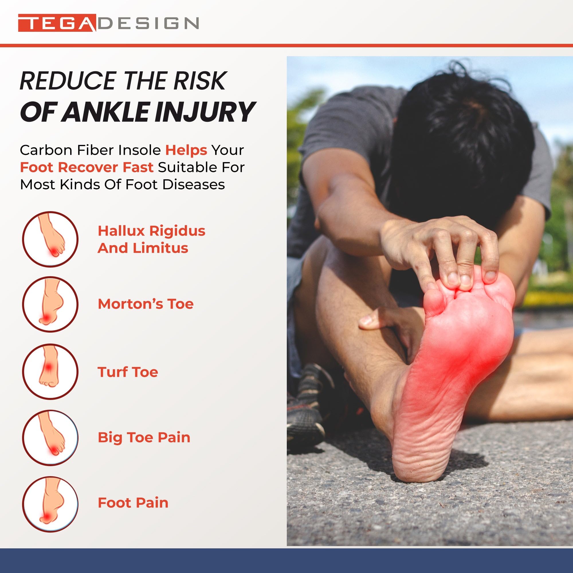 TEGA Morton's Extension emphasizes toe joint support for smoother movement.