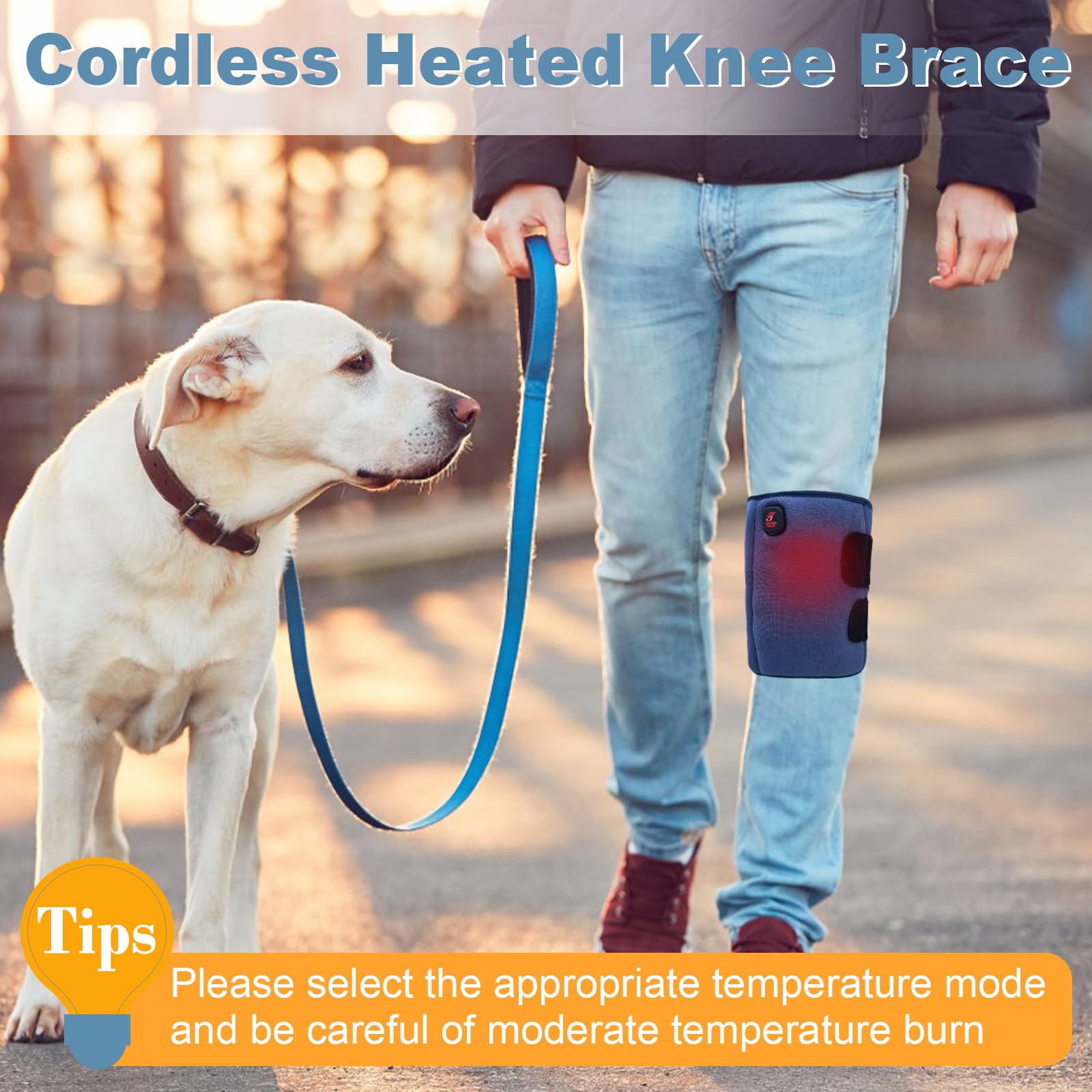 Telepepe knee warmer with 3000mAh battery for extended use