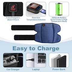 Telepepe heated knee pad charges via USB for easy top-up