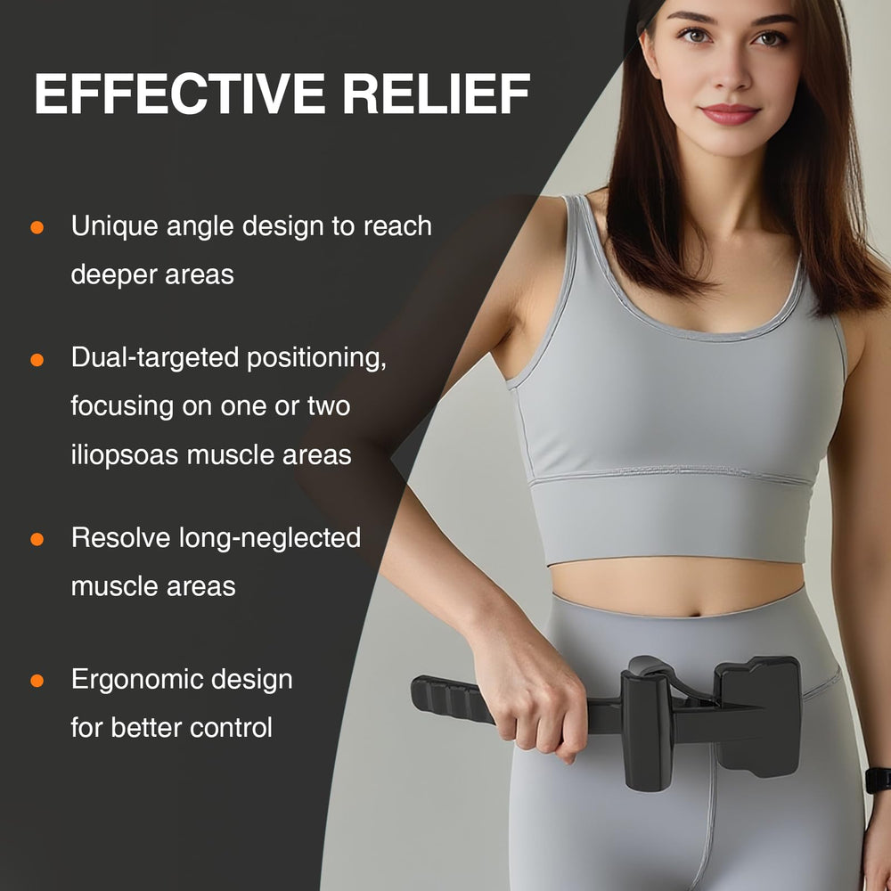 Telyora Psoas Release Tool on-floor use enables gravity-assisted release.