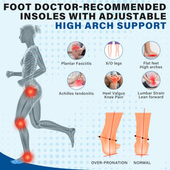 TemHot arch support insoles reduce knee strain with full-foot stabilization.