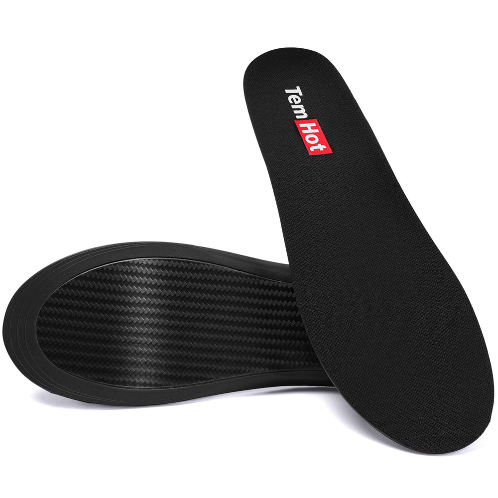TemHot carbon fiber insoles close-up material detail showing lightweight construction