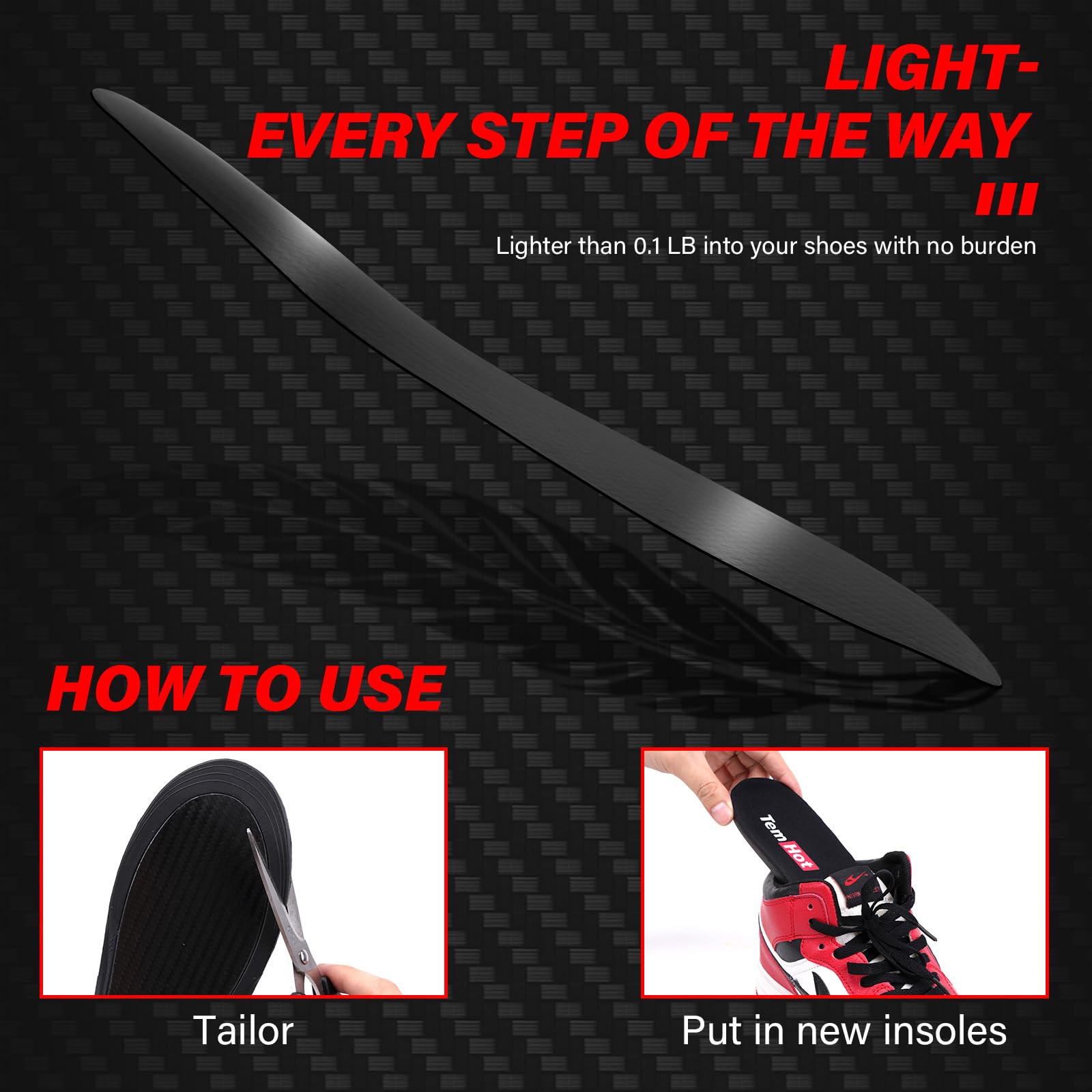 TemHot insoles combine lightweight EVA cushioning with support