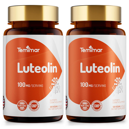 Temimar Luteolin bottle front suggesting brain and immune support