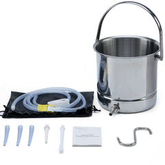 TEMONTIAN stainless steel enema bucket for comfortable home use and easy cleaning.
