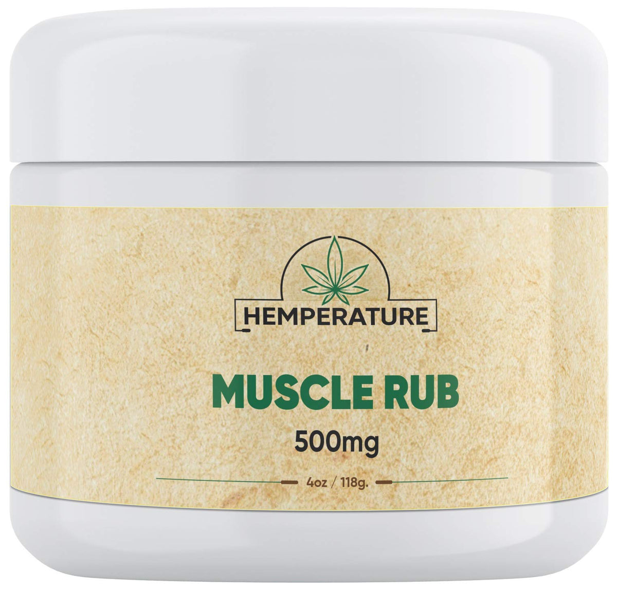 HEM Temperature Advanced Therapeutics hemp cream 500mg with arnica in a 4oz jar for body relief.