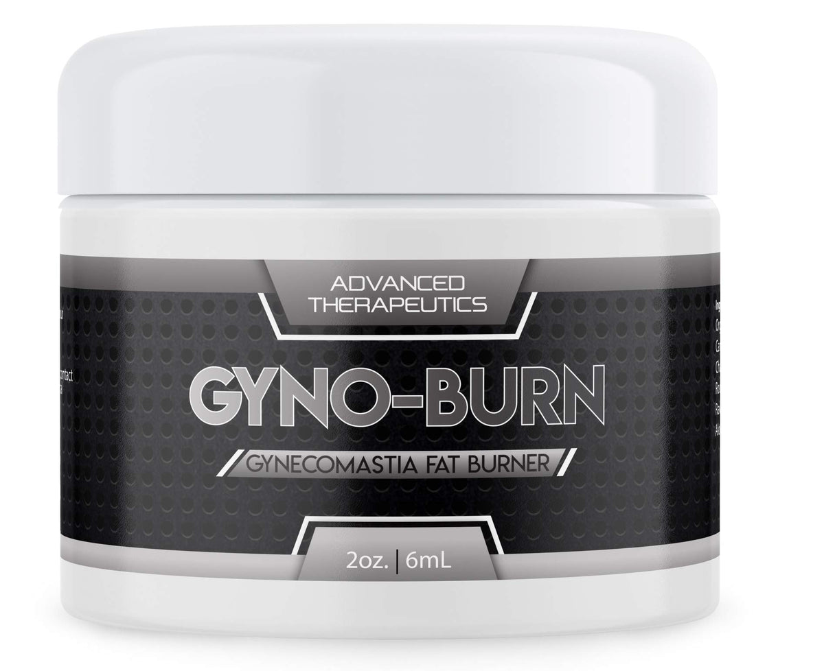 HE Temperature Gyno-Burn cream jar shows chest fat reduction potential and firming use.