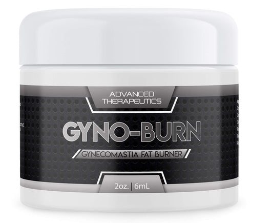 HE Temperature Gyno-Burn cream jar shows chest fat reduction potential and firming use.