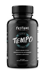 Tempo festival-prep bottle showing immune-support for pre-event energy