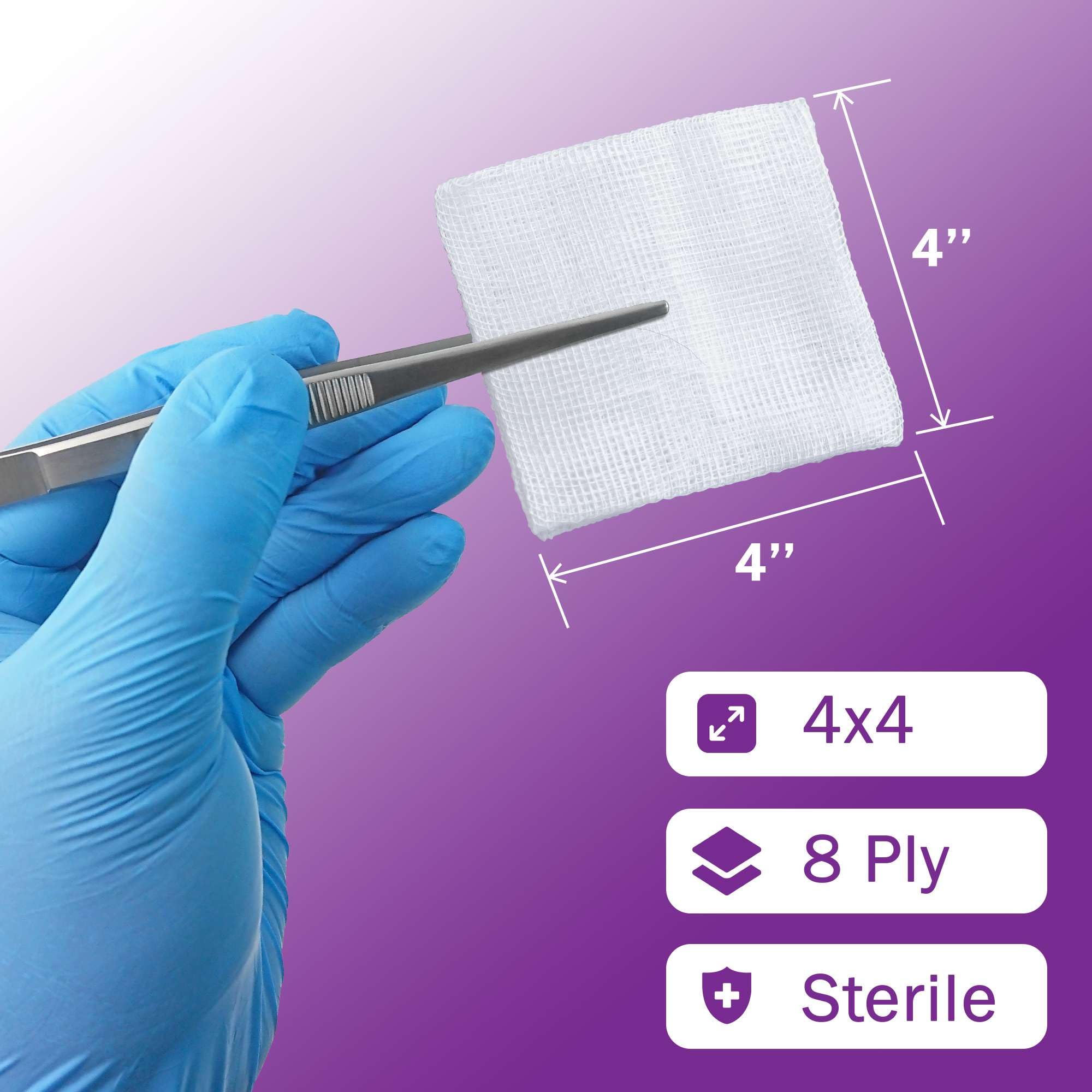 TenderGentle 8-ply gauze pads offer high absorbency for fluid management.