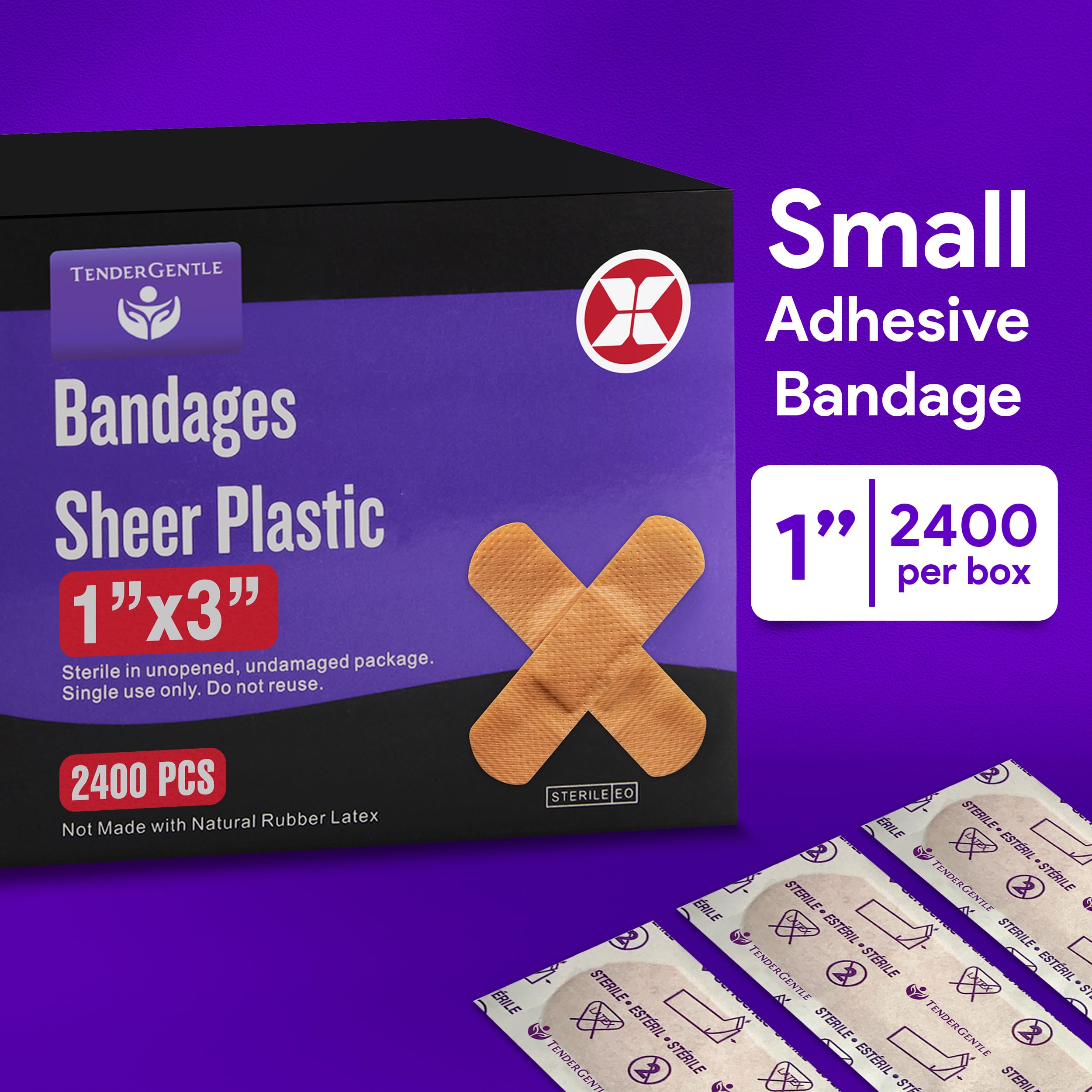 TenderGentle 1-inch sheer plastic bandage on finger discreet and breathable.