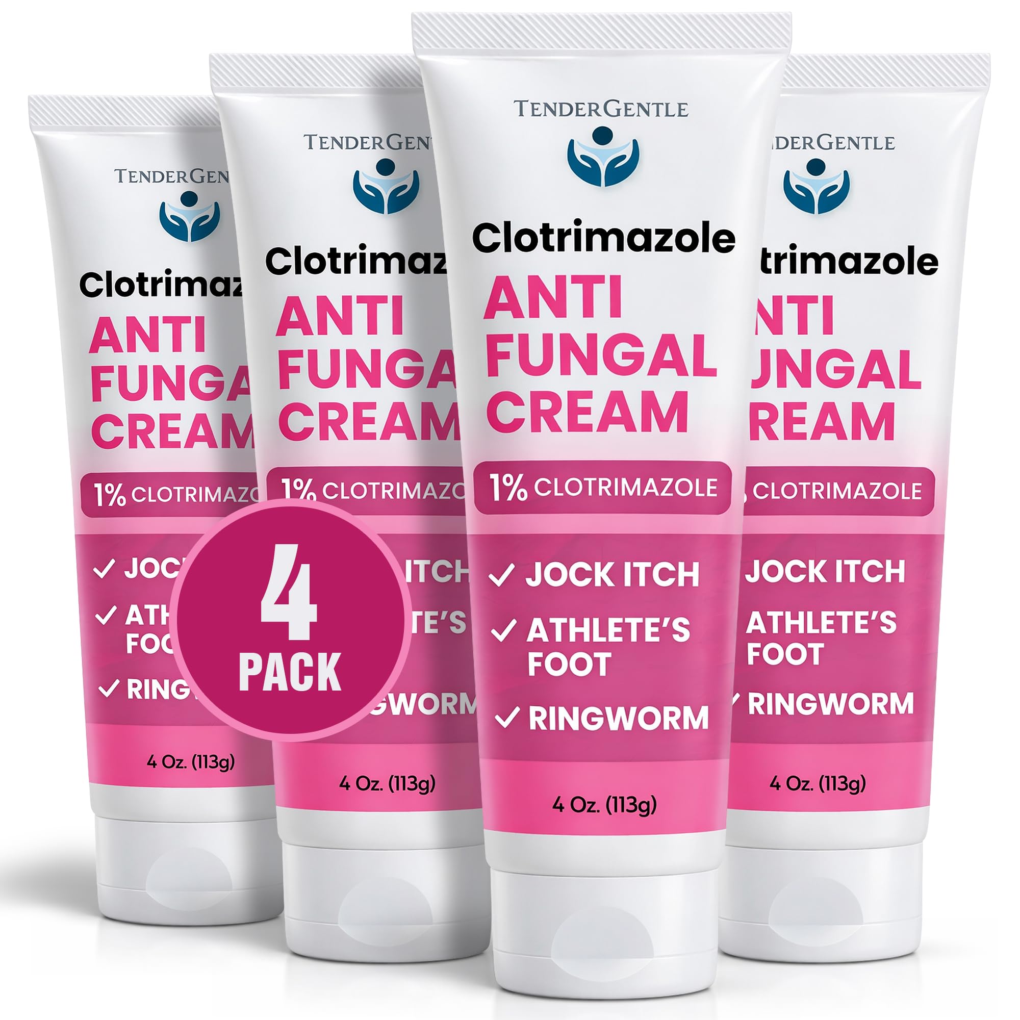 TenderGentle Clotrimazole Cream tube ready for on-skin application to help address fungal symptoms