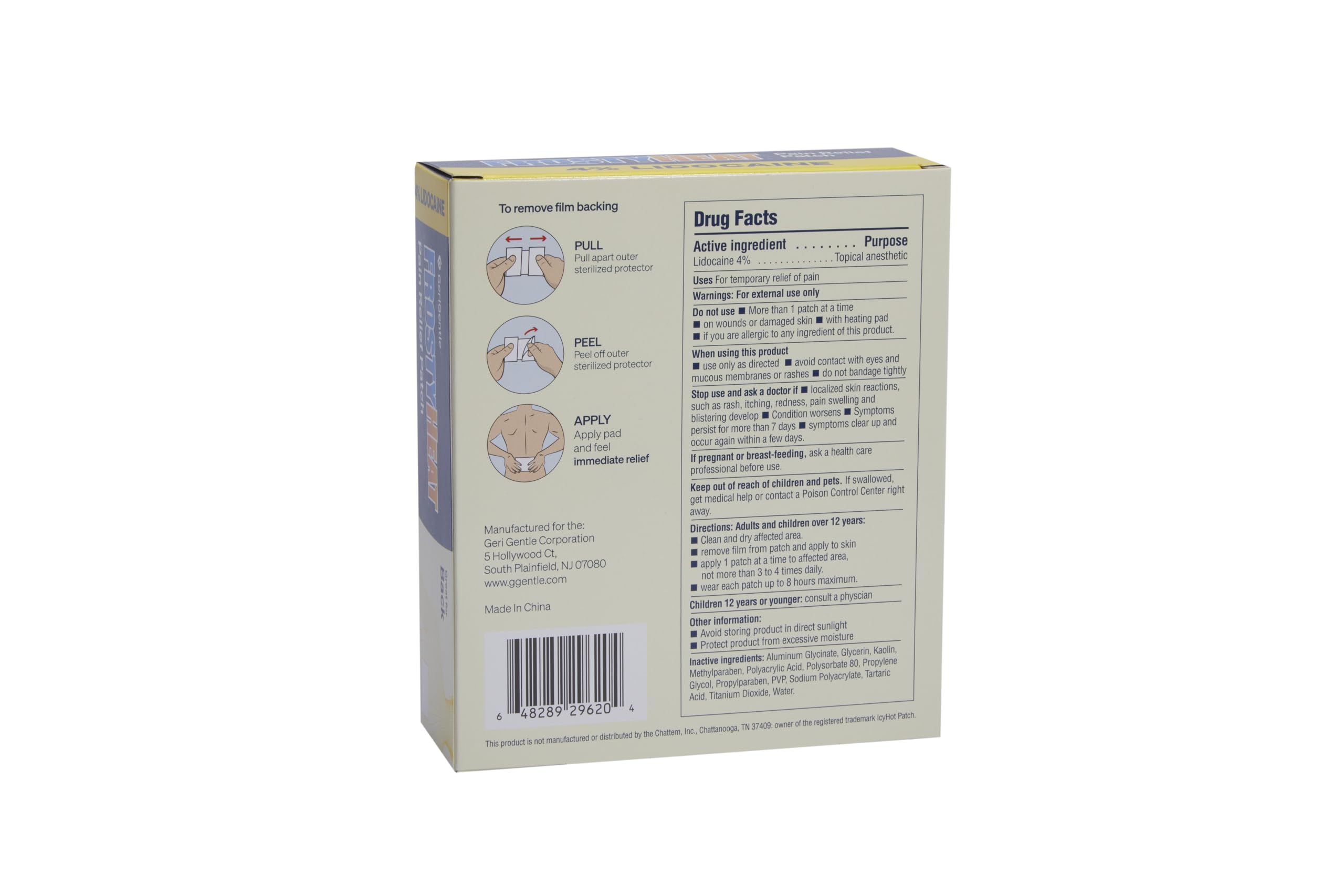 Long-lasting comfort with TenderGentle patch on skin