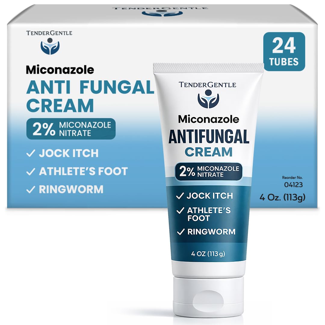 TenderGentle miconazole cream tube 4 oz for fungal symptom relief.