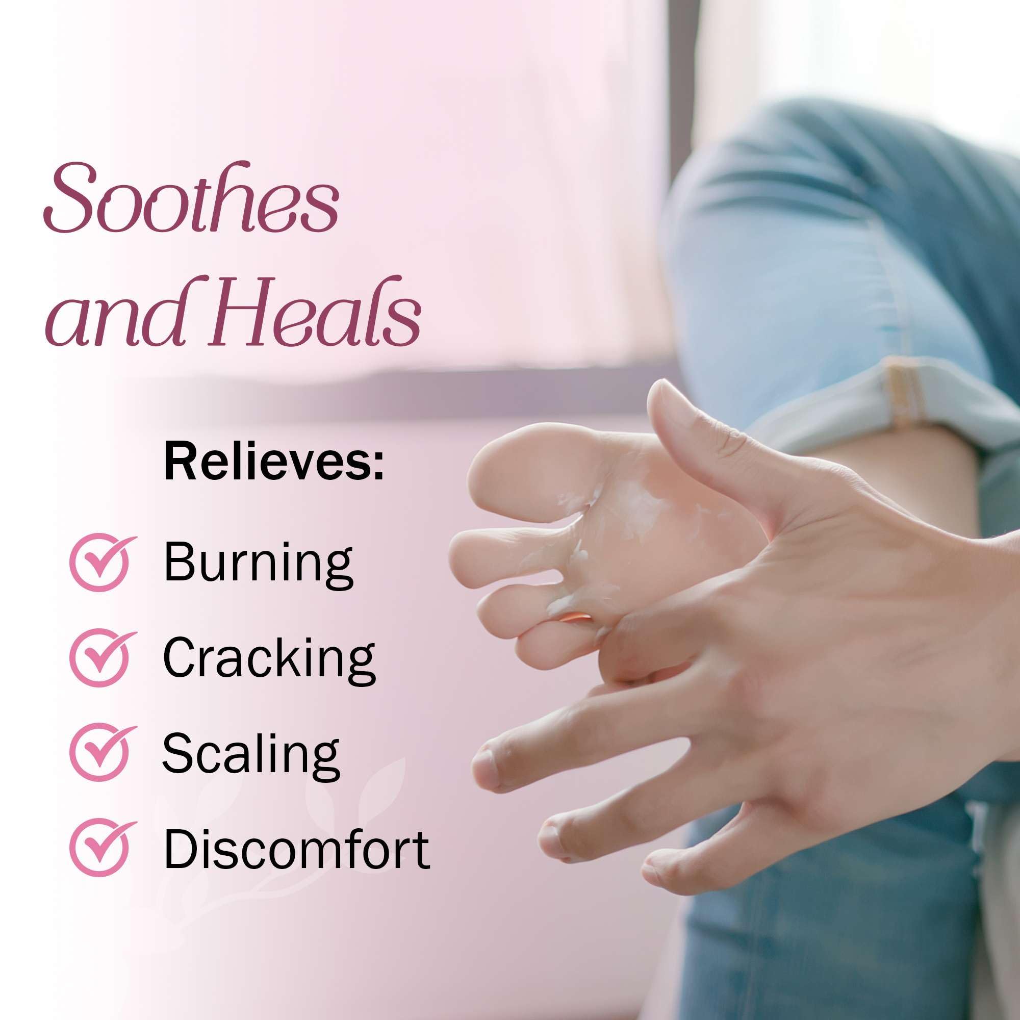 Close-up of a thin layer being applied to affected skin with TenderGentle cream