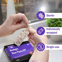 TenderGentle sterile bandages come in unopened packaging for reliability