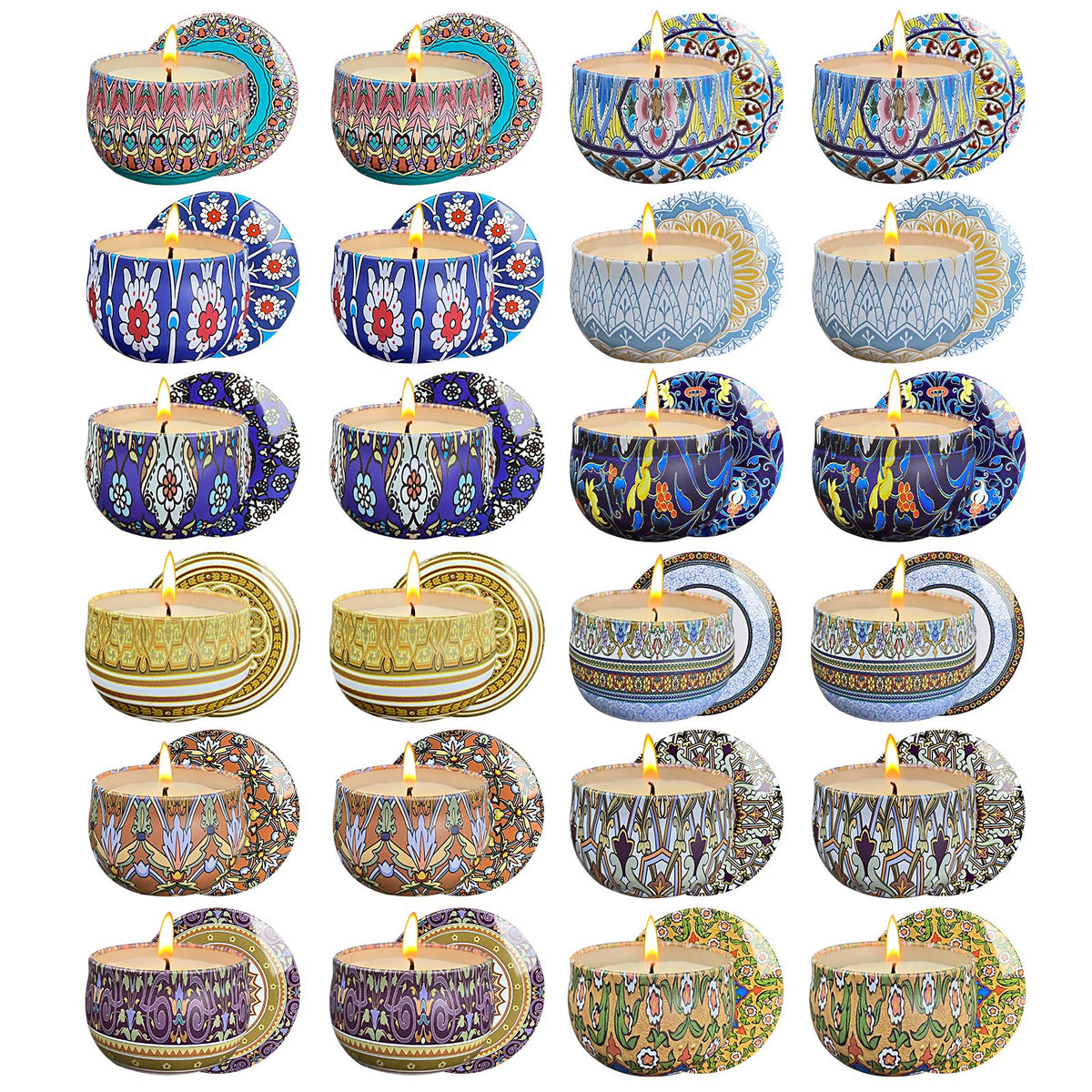 Tengyukenny 24-pack candles assortment for home ambiance and fragrance variety