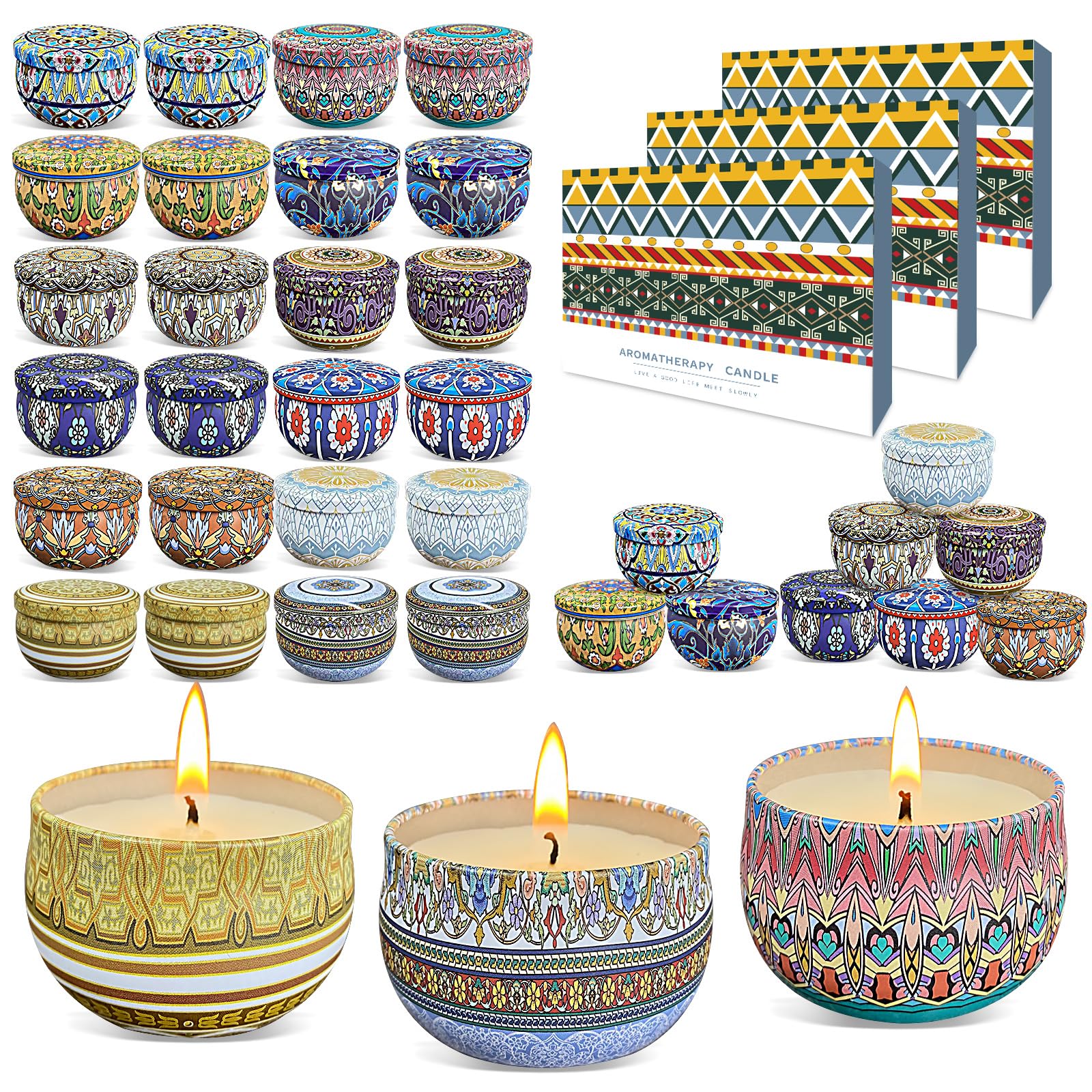 Tengyukenny 36 pack candles with varied fragrances for mood enhancement