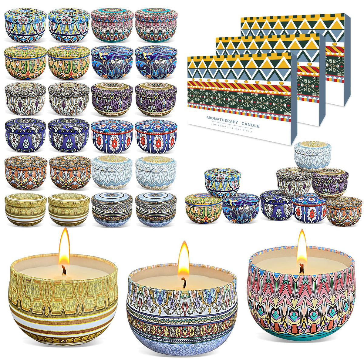 Tengyukenny 36 pack candles with varied fragrances for mood enhancement