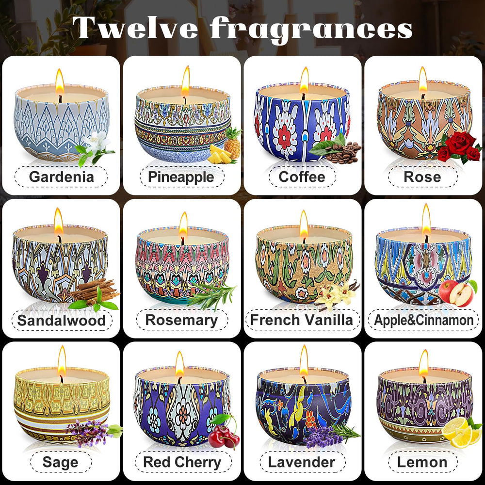 Tengyukenny Jasmine candle in metal jar adds light floral aroma to relaxation corners.