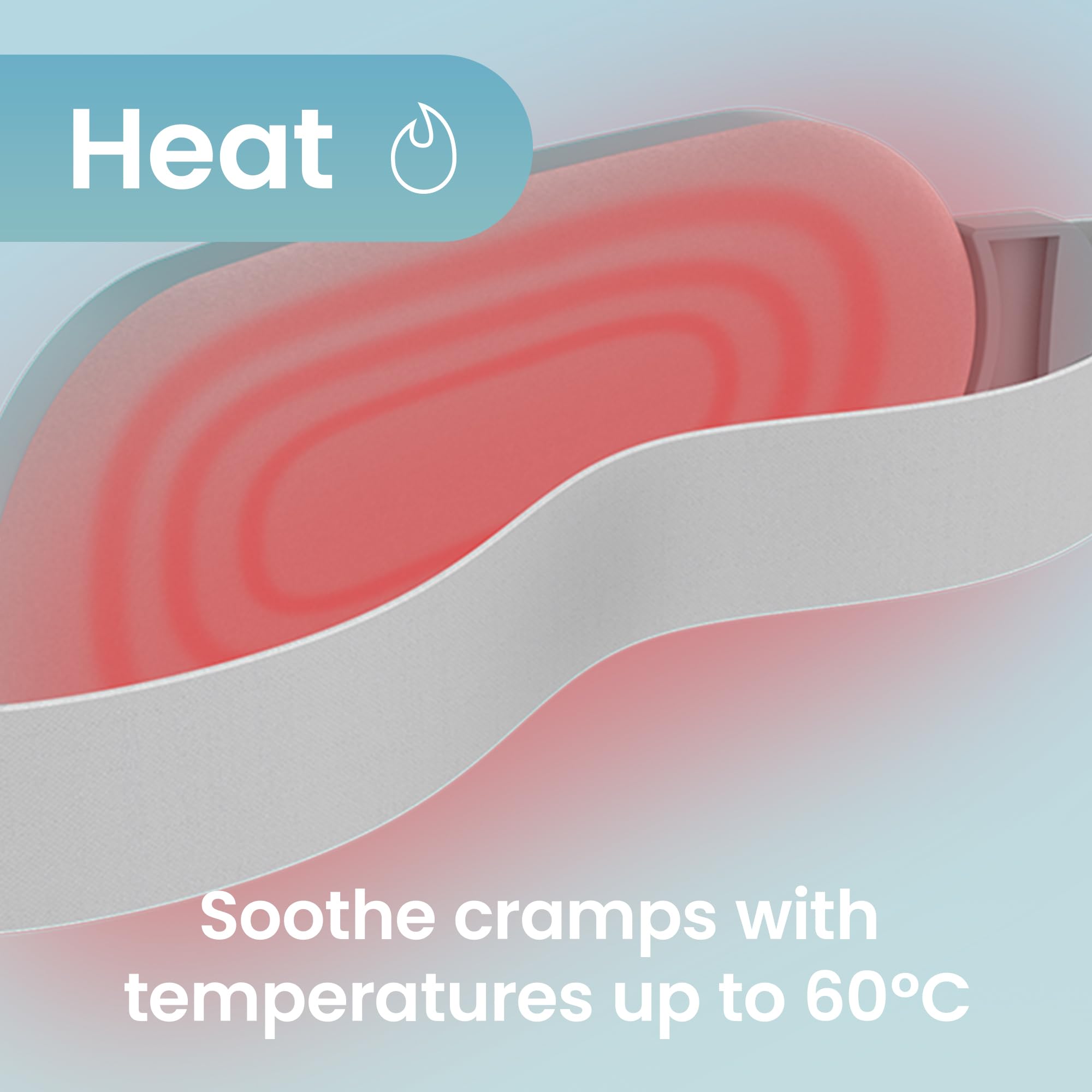 TensCare OVA Therma Belt massage mode delivers gentle vibration for relaxing lower back tension.
