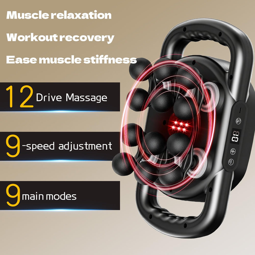TenSine massage gun with 9 modes and 9 speeds offers customizable sessions.