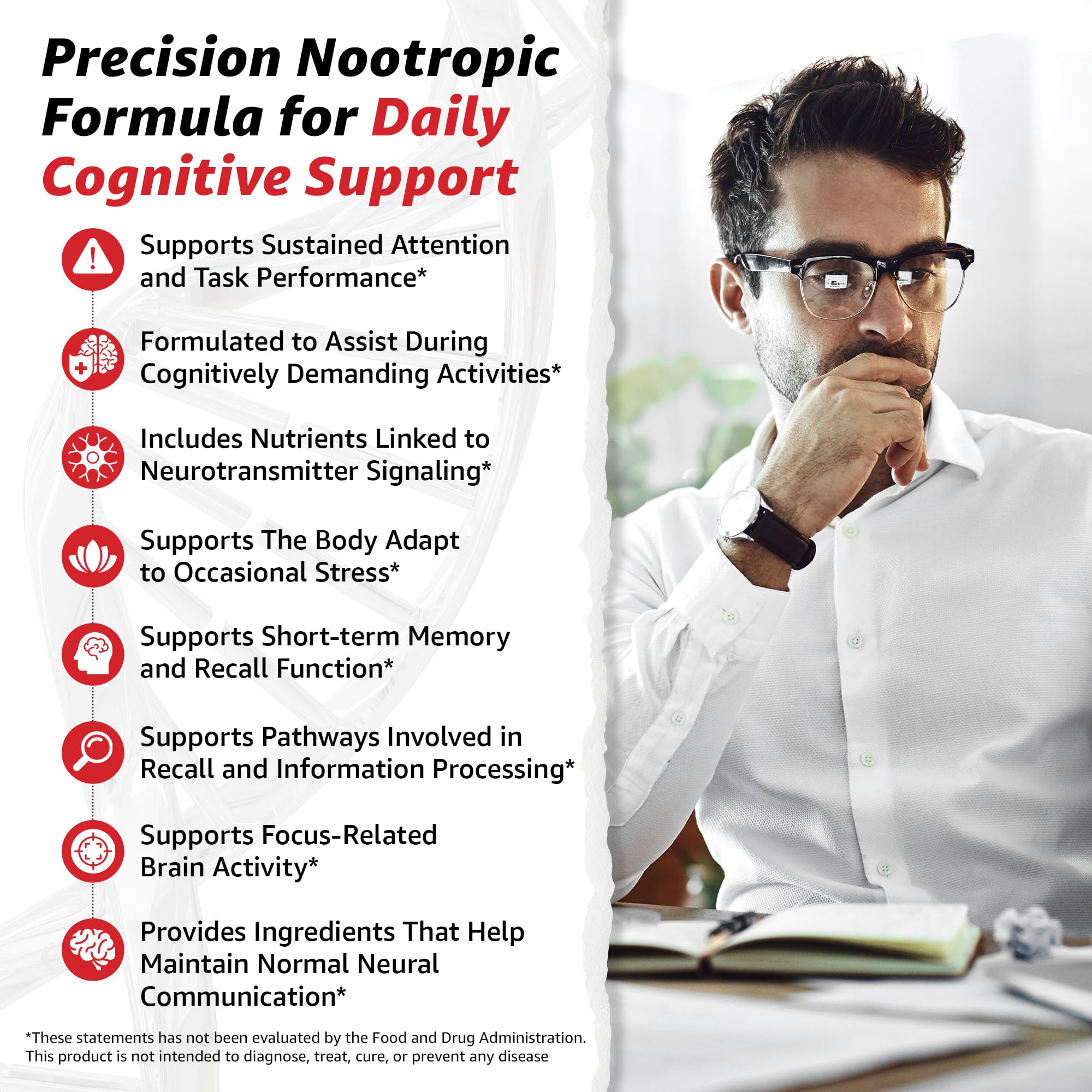 TenX Health Focus Ginkgo Biloba leaf highlights memory and clarity