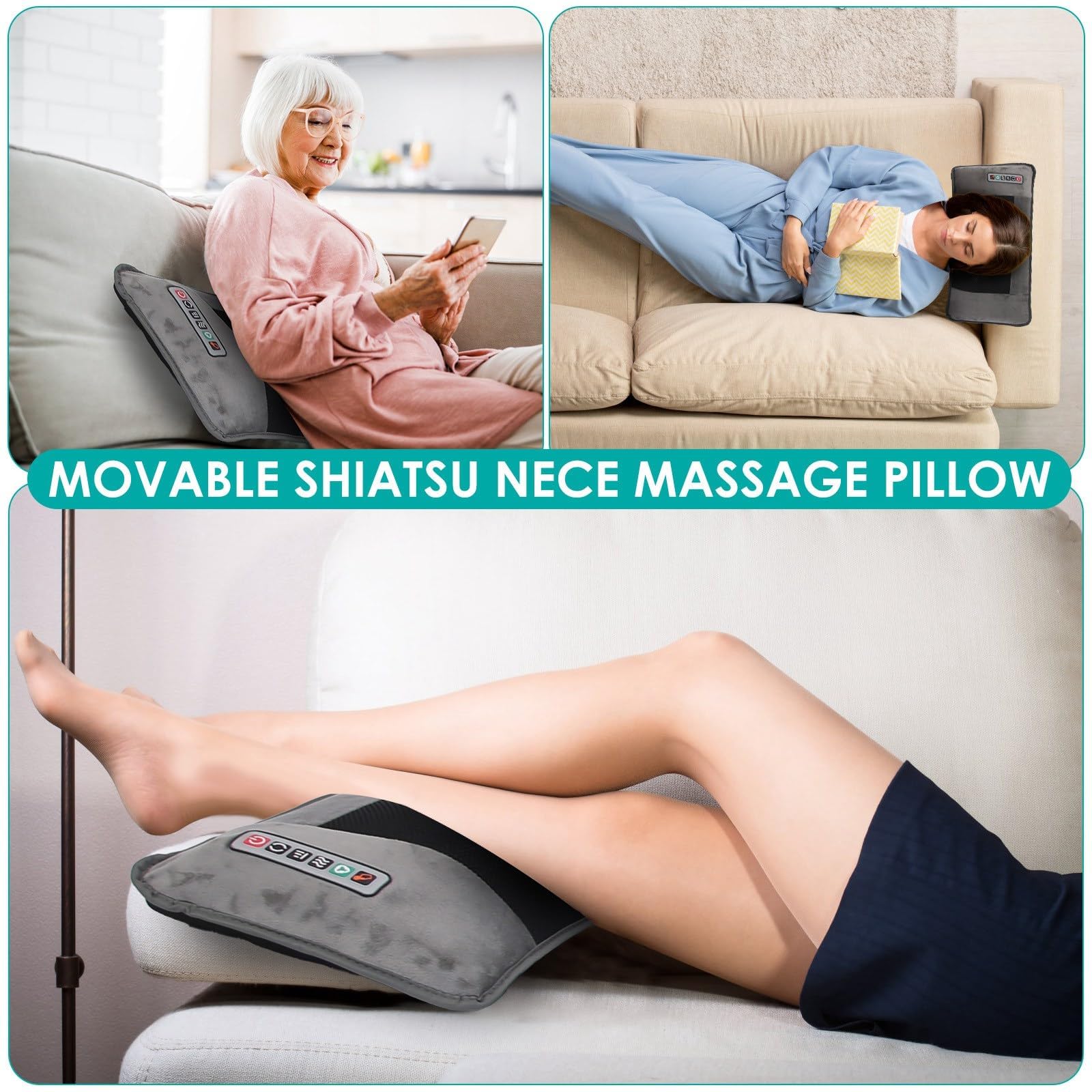 TeqHome massage mat with 10 motors delivering even pressure