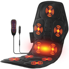 TeqHome back massager seat cushion with heat delivering targeted relief during work