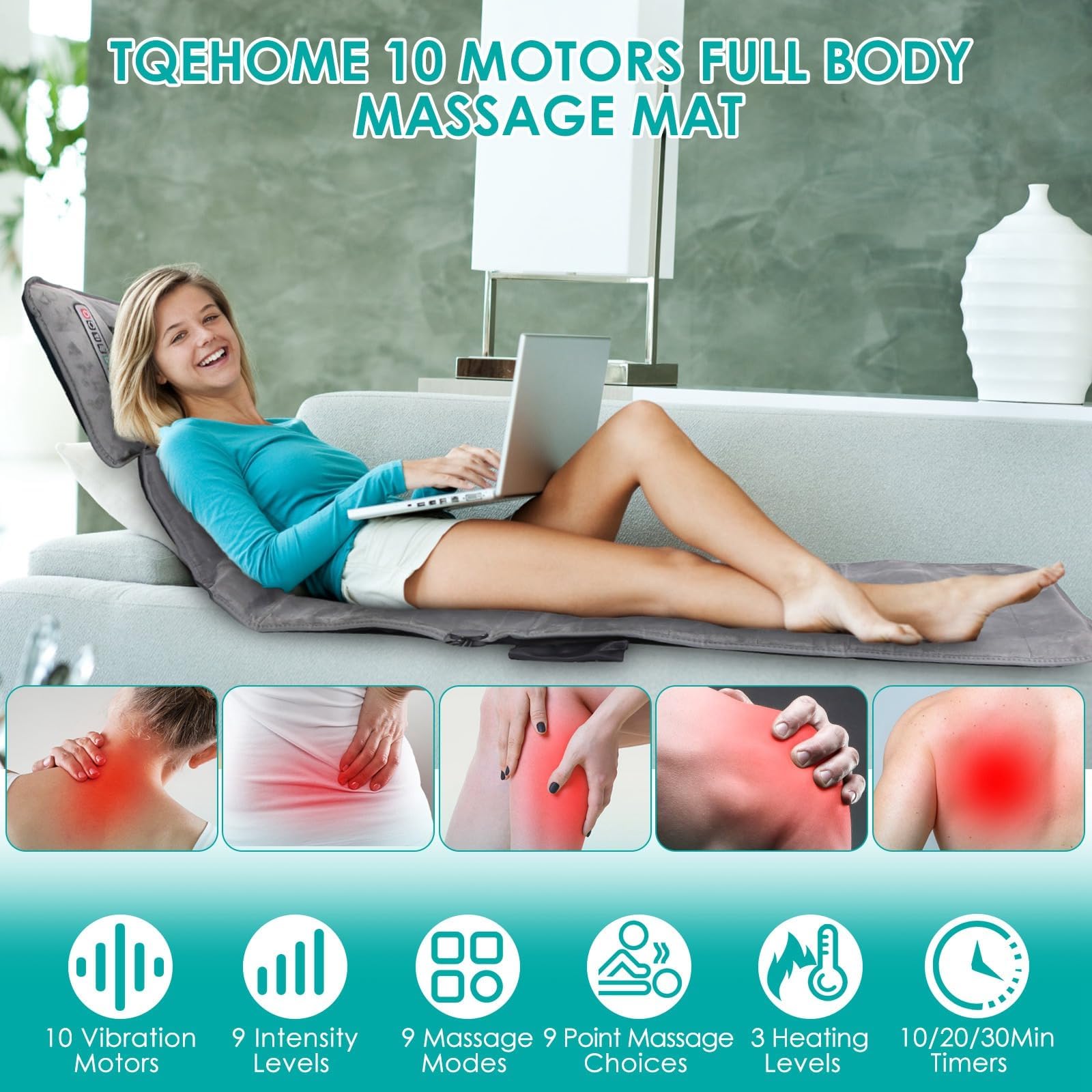 TeqHome detachable neck pillow used for targeted neck relief