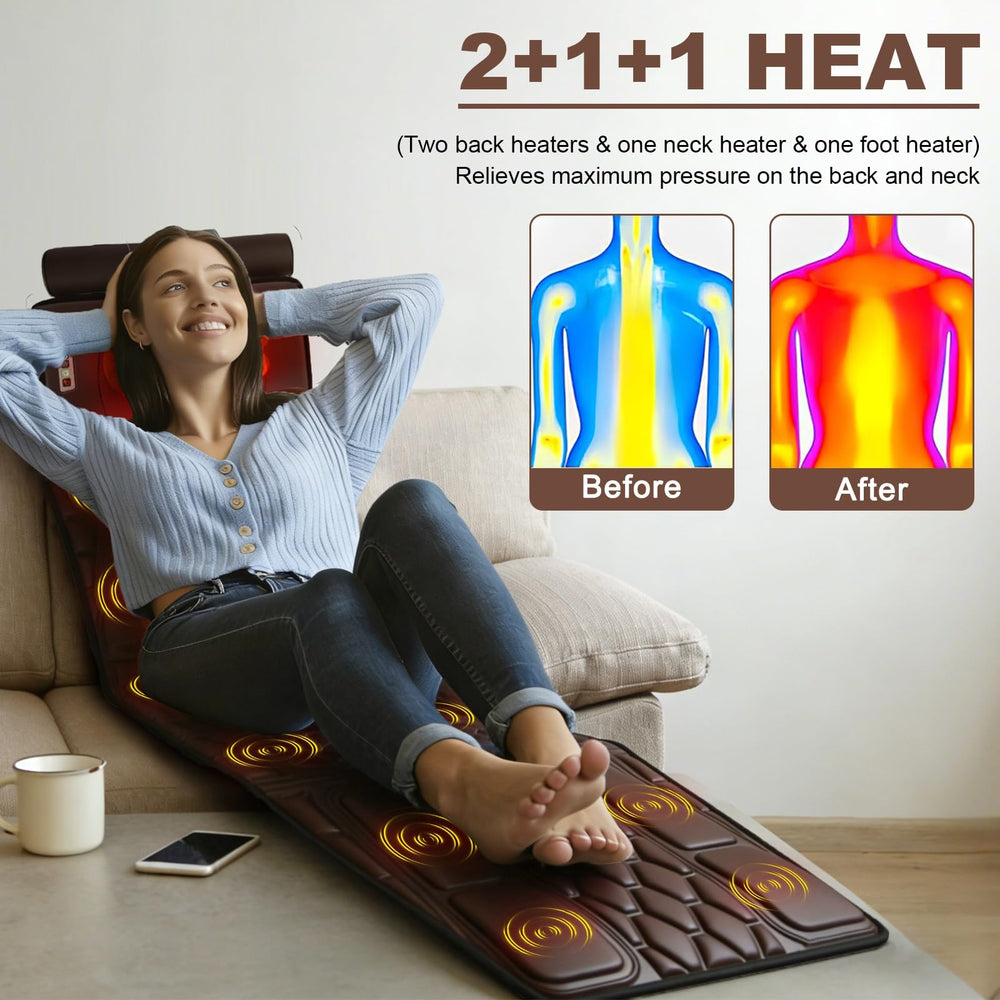 TeqHome foot massager with 32 nodes targets feet after long work.