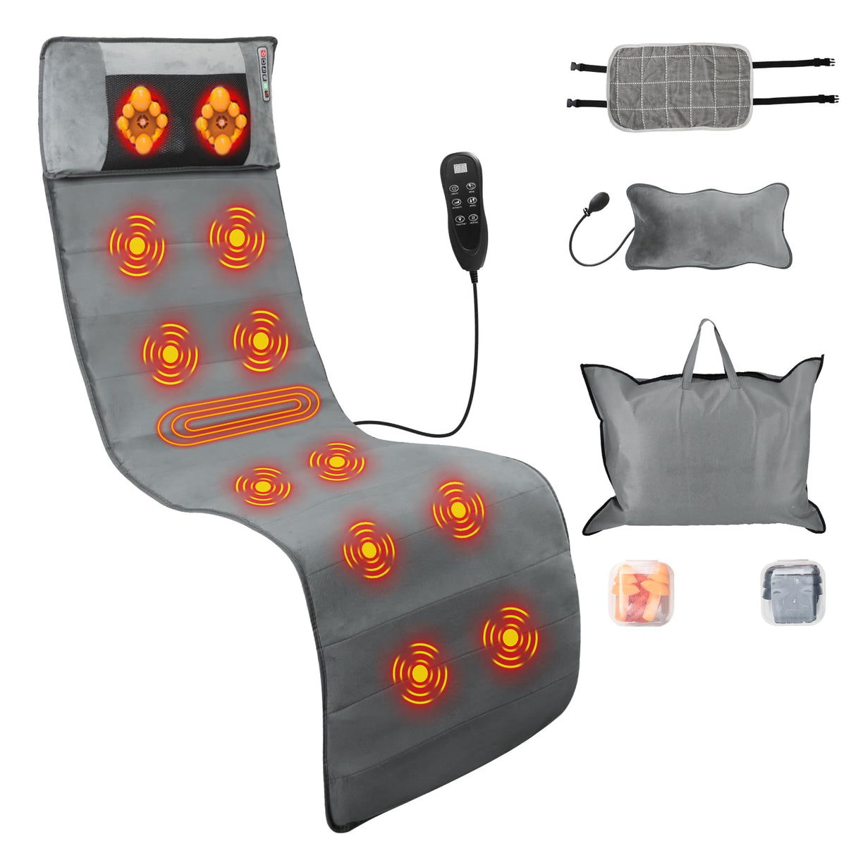 TeqHome full-body massage mat back area for soothing relief after a long day.
