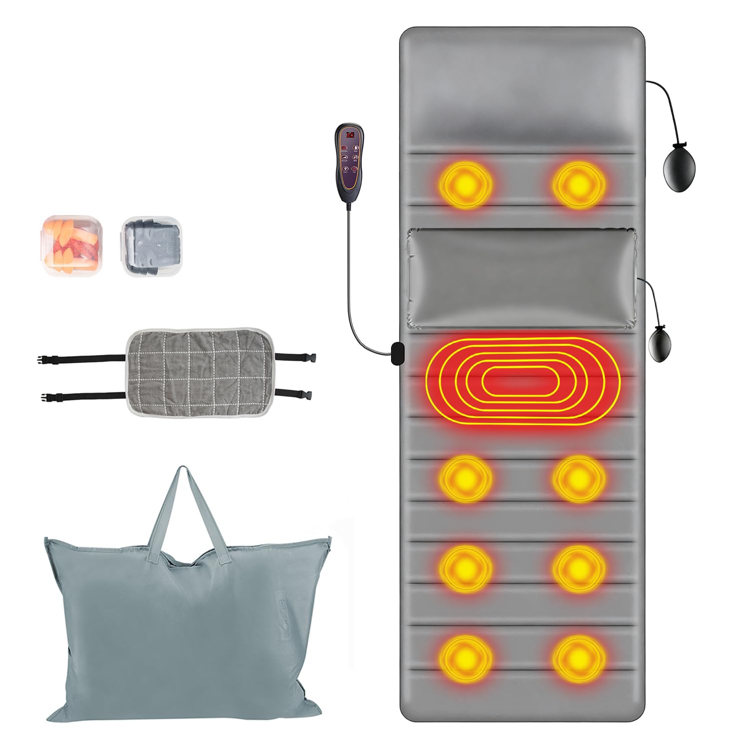 TeqHome full body massage mat back area for targeted comfort