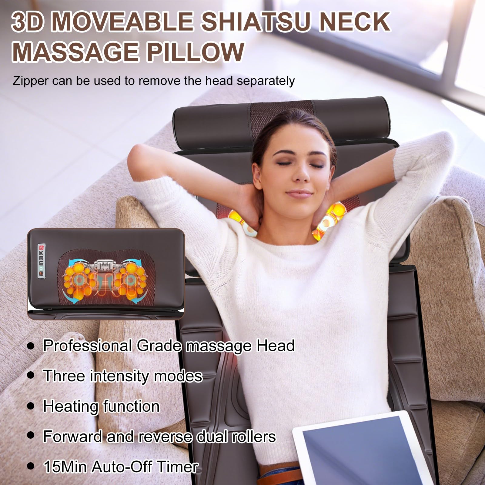 TeqHome massage pad with 9 modes for personalized sessions.